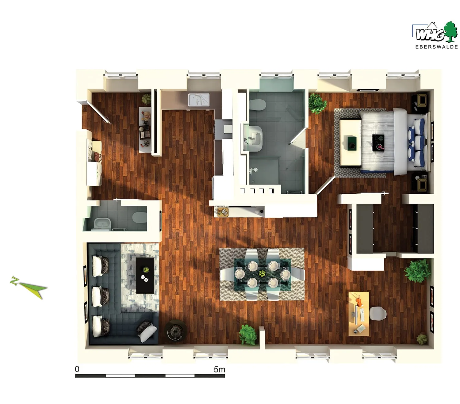 3D-Grundriss Erdgeschoss, rechts