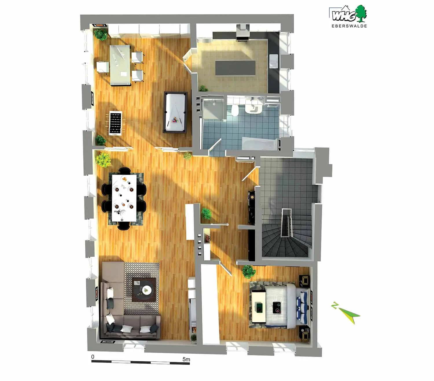3D-Grundriss 2. Obergeschoss, links