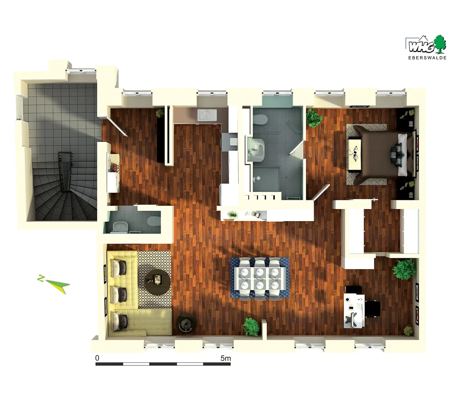 3D-Grundriss 2. Obergeschoss, rechts